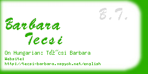 barbara tecsi business card